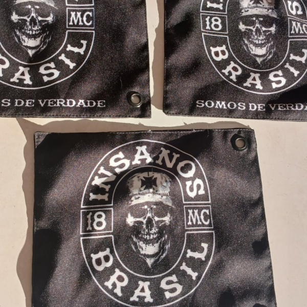 BANDEIROLA em TECIDO : INSANOS MC 💀 Ref.: 0001